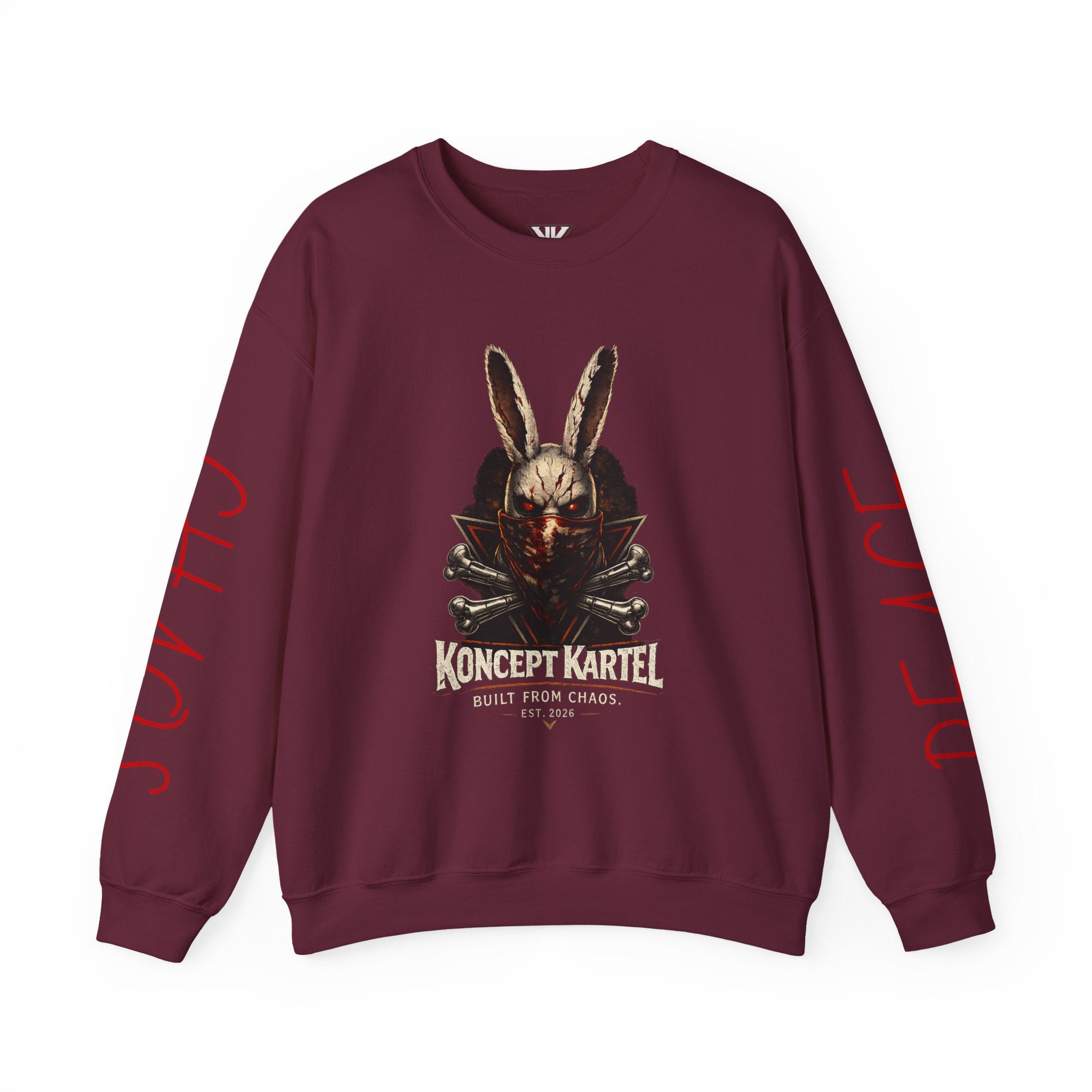 Horror Bunny Graphic Sweatshirt — "Koncept Kartel" Skull Rabbit Crewneck