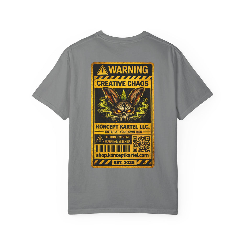 T-Shirt — Koncept Kartel “Warning: Creative Chaos” Graphic Tee