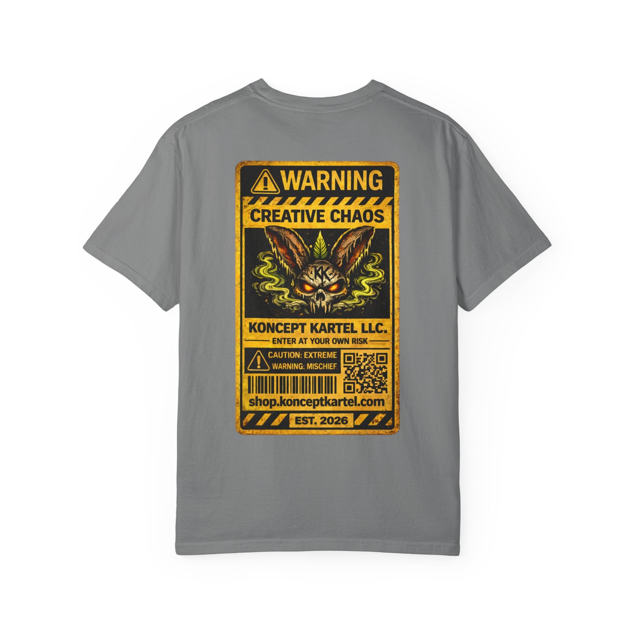 T-Shirt — Koncept Kartel “Warning: Creative Chaos” Graphic Tee