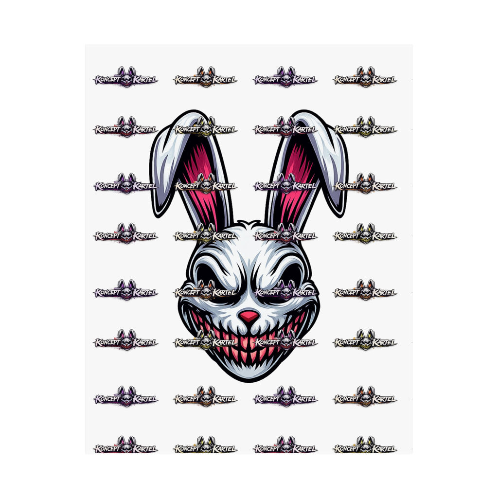 Creepy Smiling Bunny Poster — Horror Rabbit Matte Vertical Wall Art