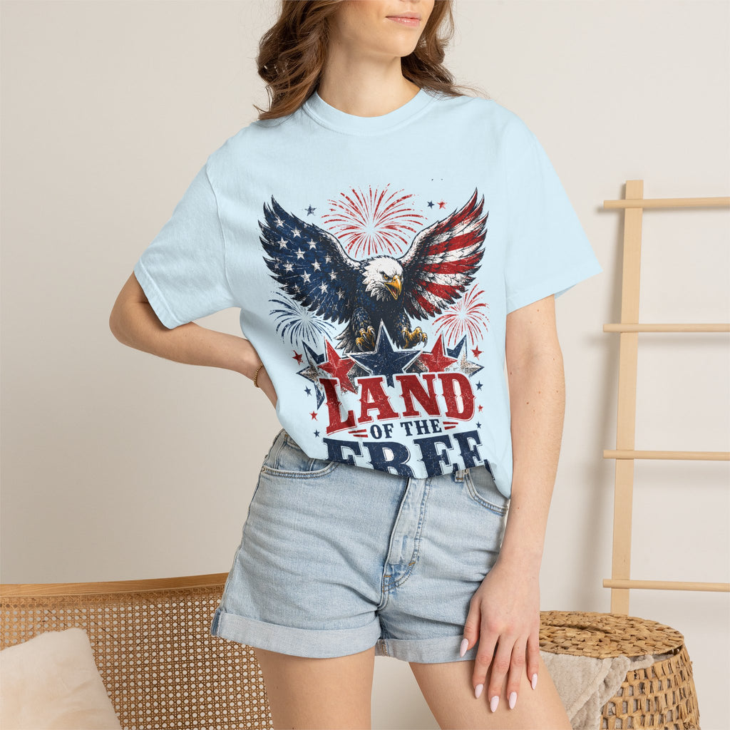 Patriotic Eagle T-Shirt — "Land of the Free, Home of the Brave"