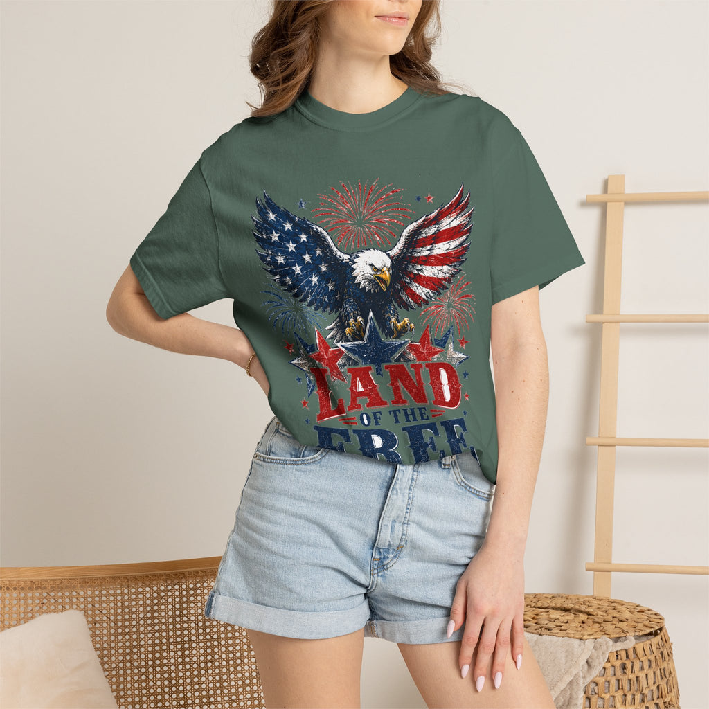 Patriotic Eagle T-Shirt — "Land of the Free, Home of the Brave"