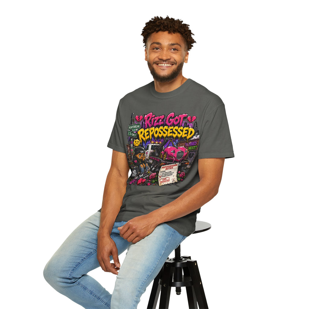 Repossession Comic Art T-Shirt — “Rizz Got Repossessed” Graphic Tee