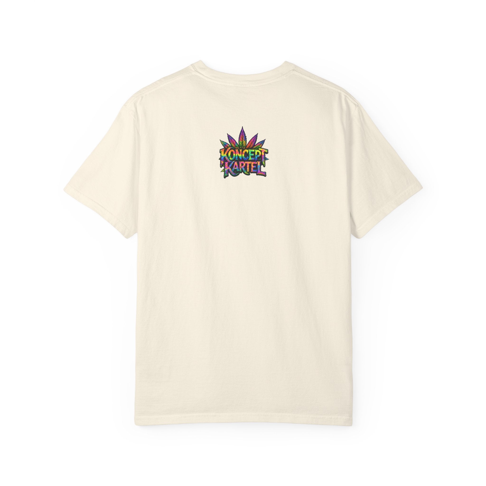 420 Psychedelic Cat T-Shirt — Colorful Mushroom Smoke Graphic