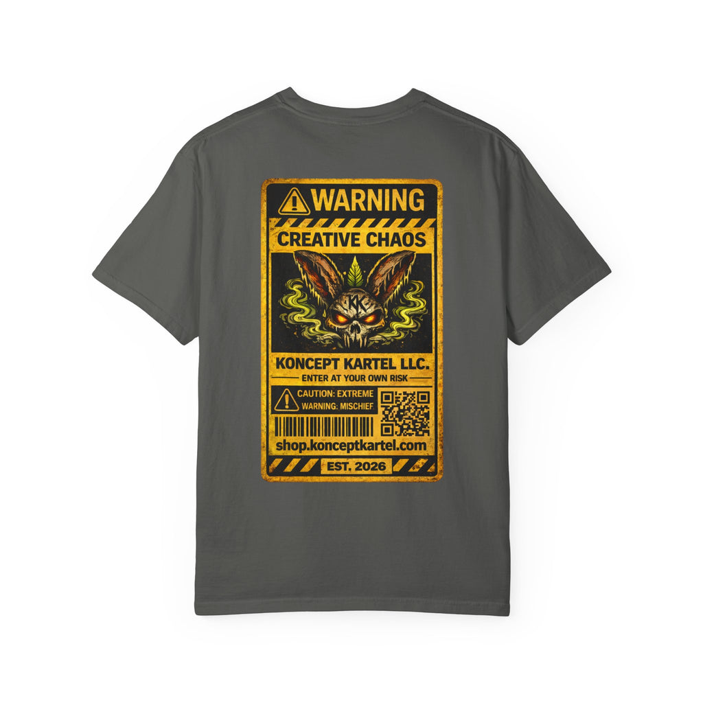 T-Shirt — Koncept Kartel “Warning: Creative Chaos” Graphic Tee
