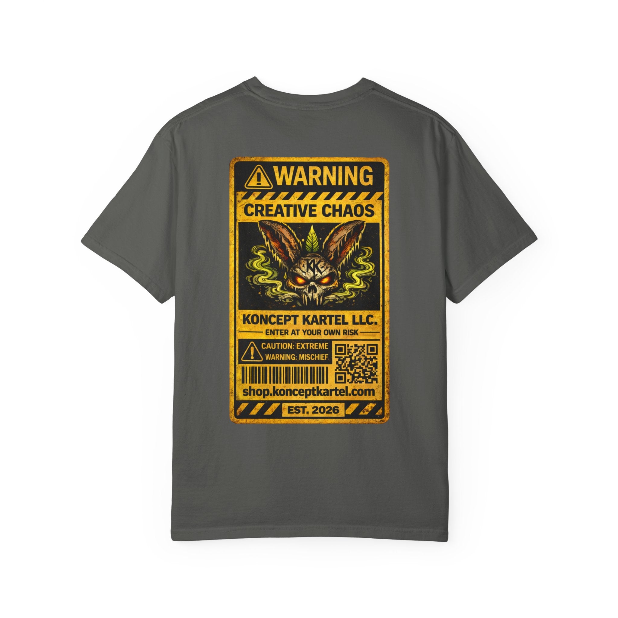 T-Shirt — Koncept Kartel “Warning: Creative Chaos” Graphic Tee