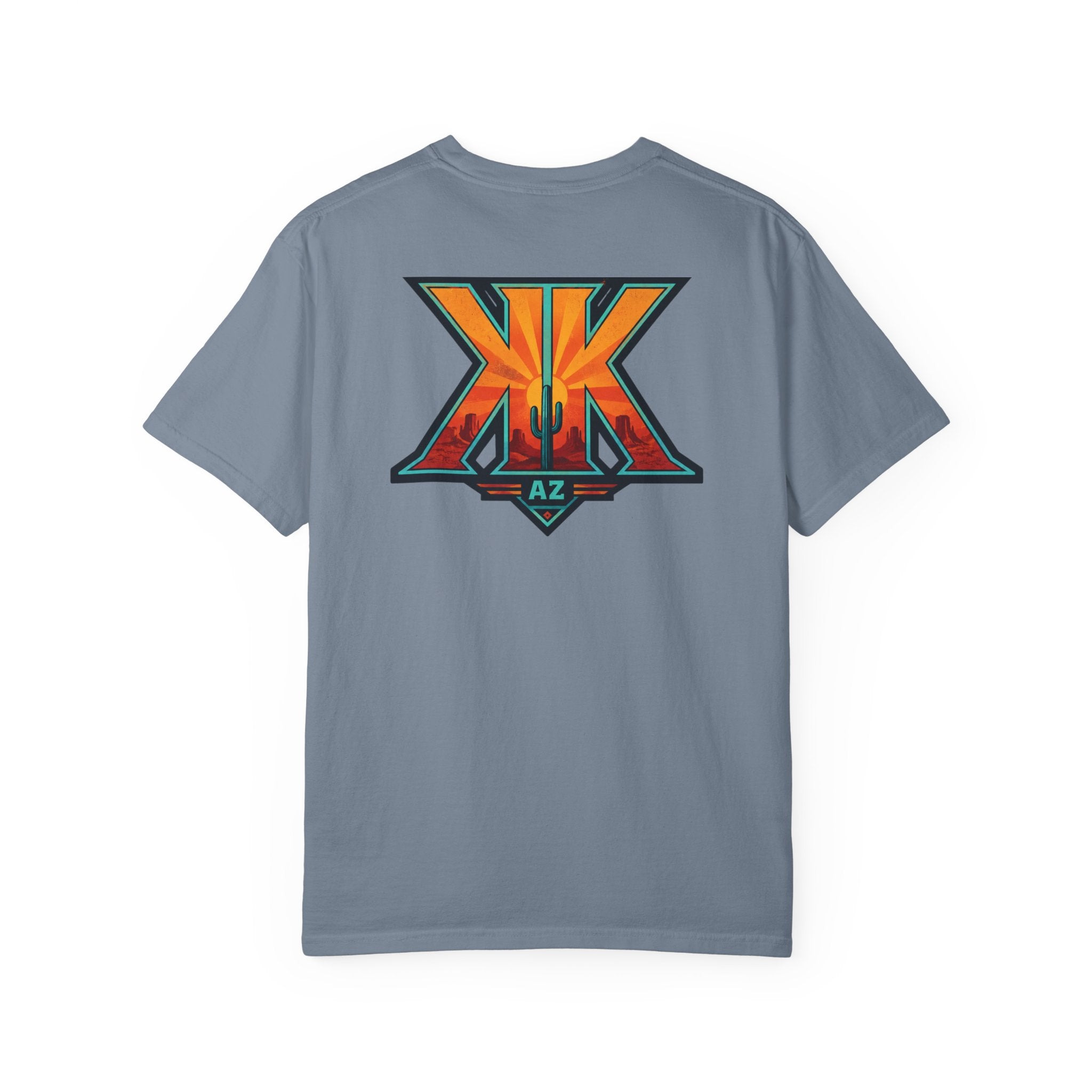 Arizona Desert Graphic T-Shirt — 'Arizona Dry Heat Wet Drop' Retro Cactus Sunset Tee