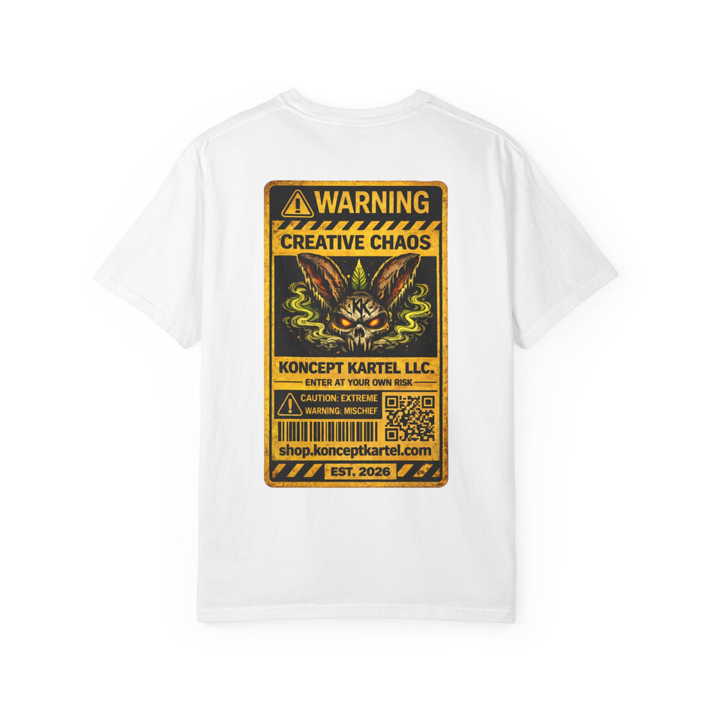 T-Shirt — Koncept Kartel “Warning: Creative Chaos” Graphic Tee