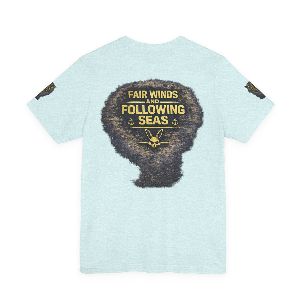 Navy 'Silence Is Power' Skull Anchor Tee — Fair Winds & Following Seas Back Graphic