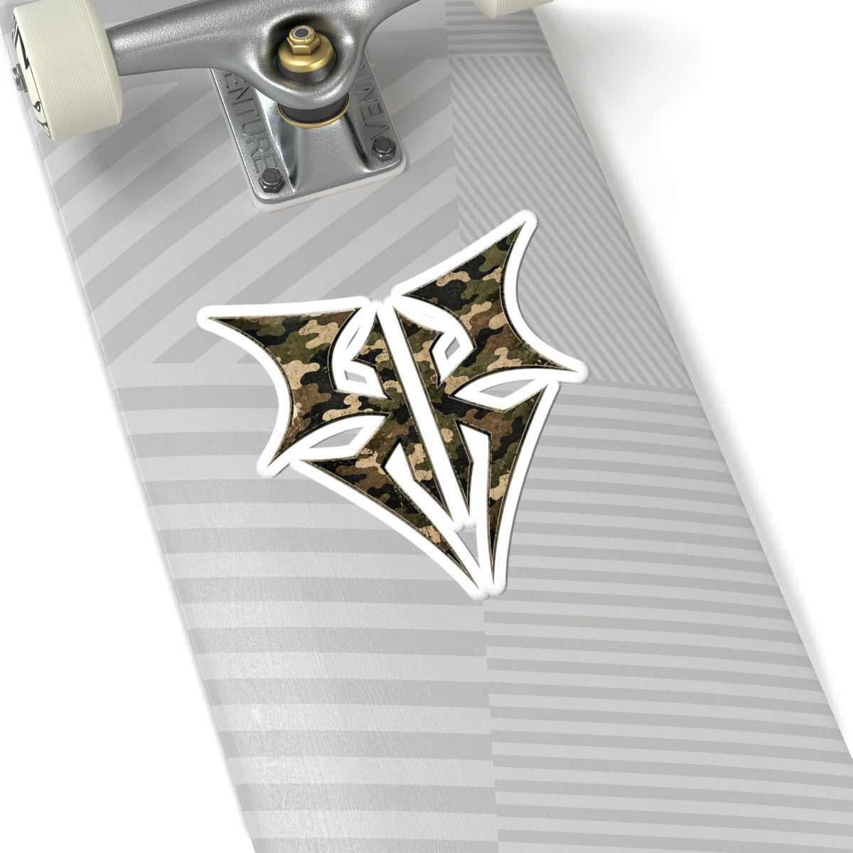 Camo Tribal Emblem Sticker — Kiss-Cut Military Camo Laptop Decal