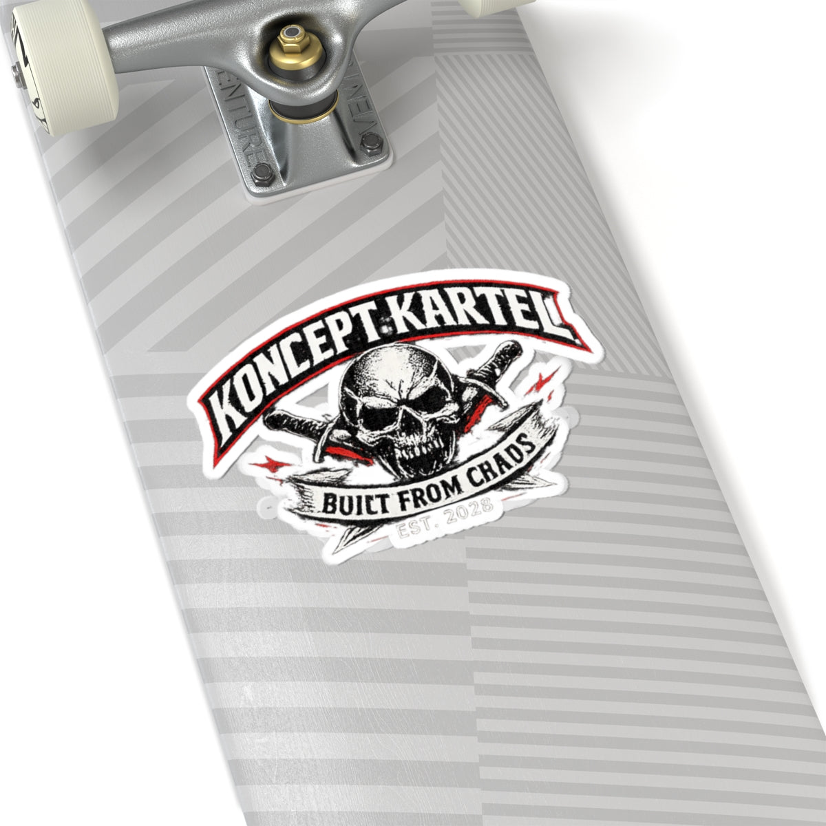 Koncept Kartel Skull Sticker — "Built From Chaos" Kiss-Cut Decal