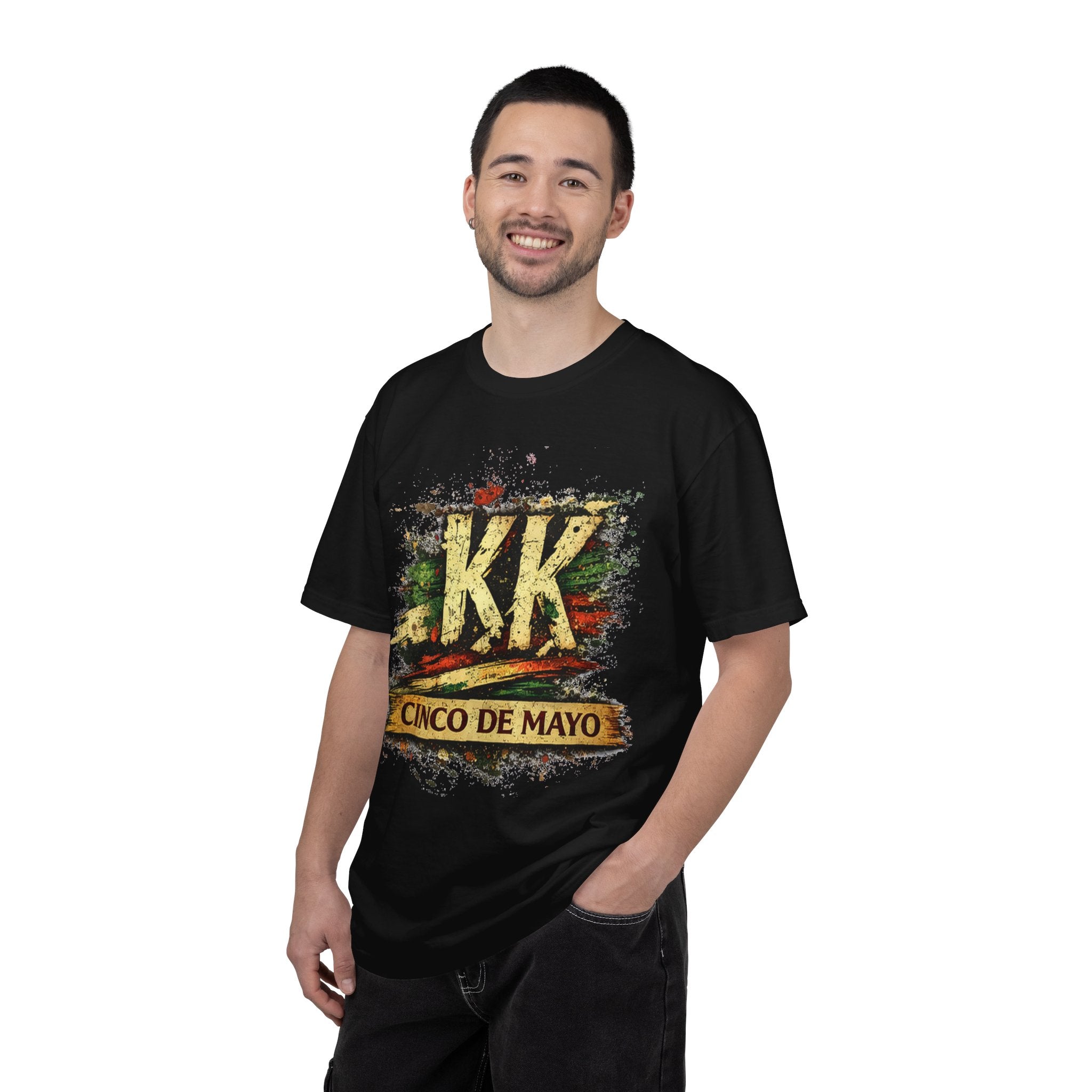 Cinco de Mayo Graphic T-Shirt — 'KK' Distressed Mexican Flag Design
