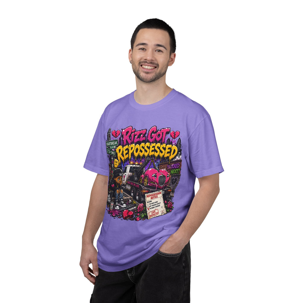 Repossession Comic Art T-Shirt — “Rizz Got Repossessed” Graphic Tee
