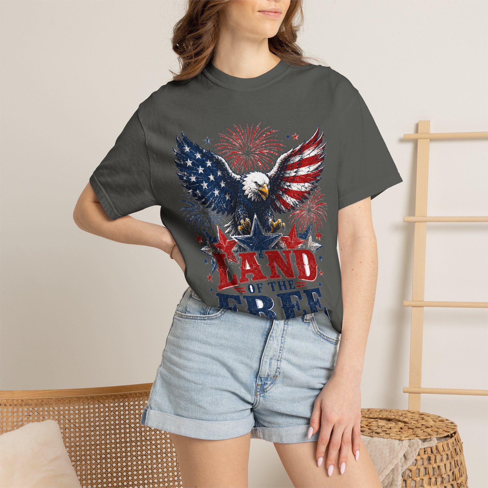 Patriotic Eagle T-Shirt — "Land of the Free, Home of the Brave"