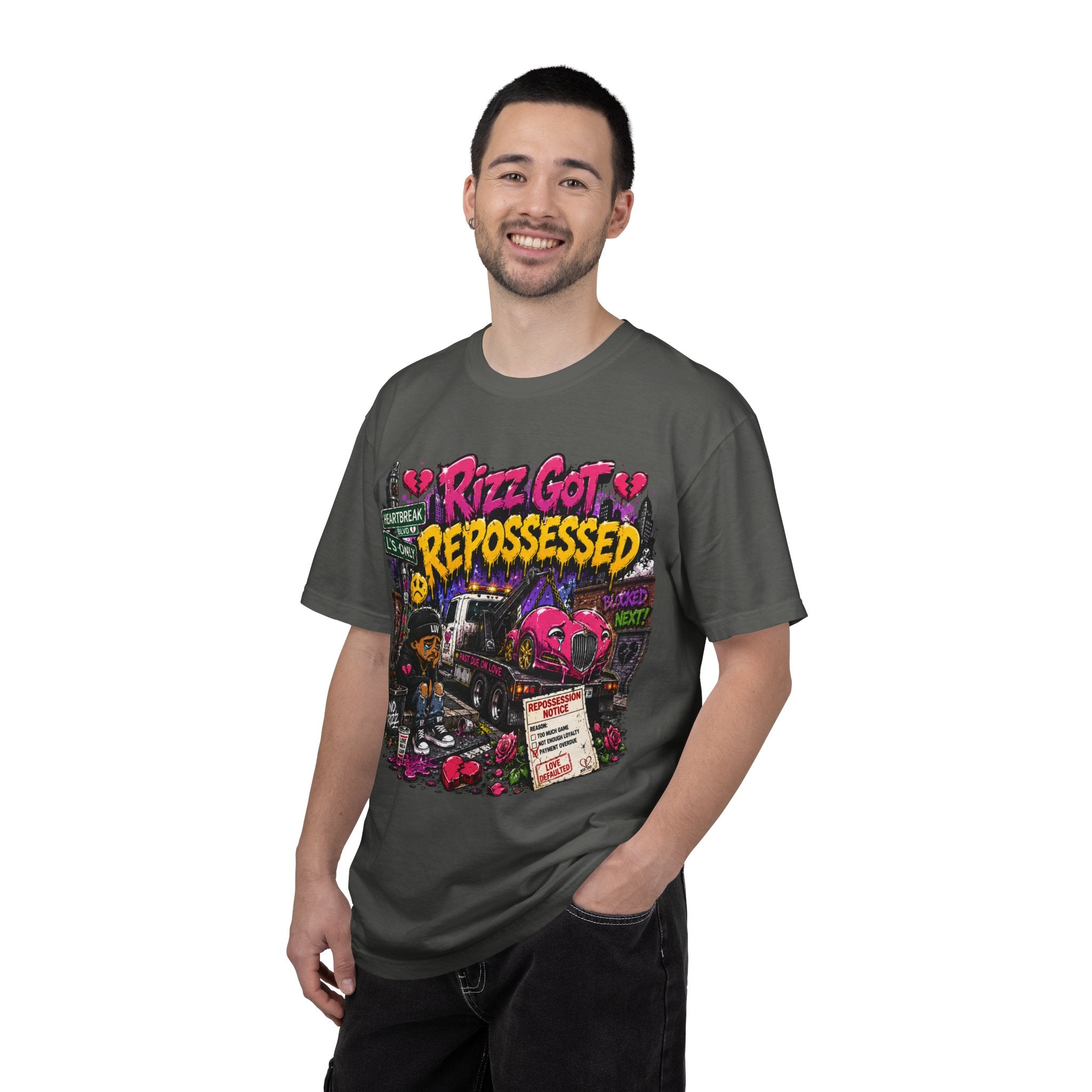 Repossession Comic Art T-Shirt — “Rizz Got Repossessed” Graphic Tee