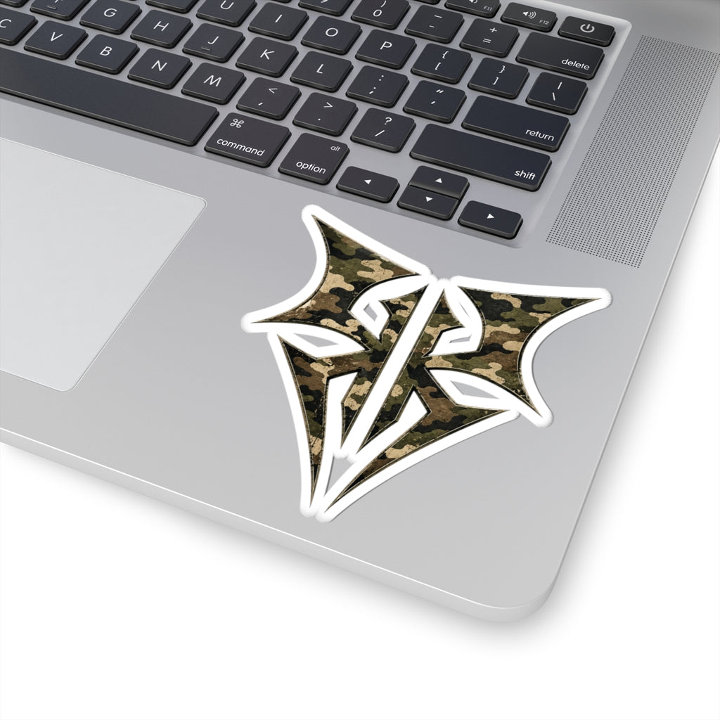 Camo Tribal Emblem Sticker — Kiss-Cut Military Camo Laptop Decal