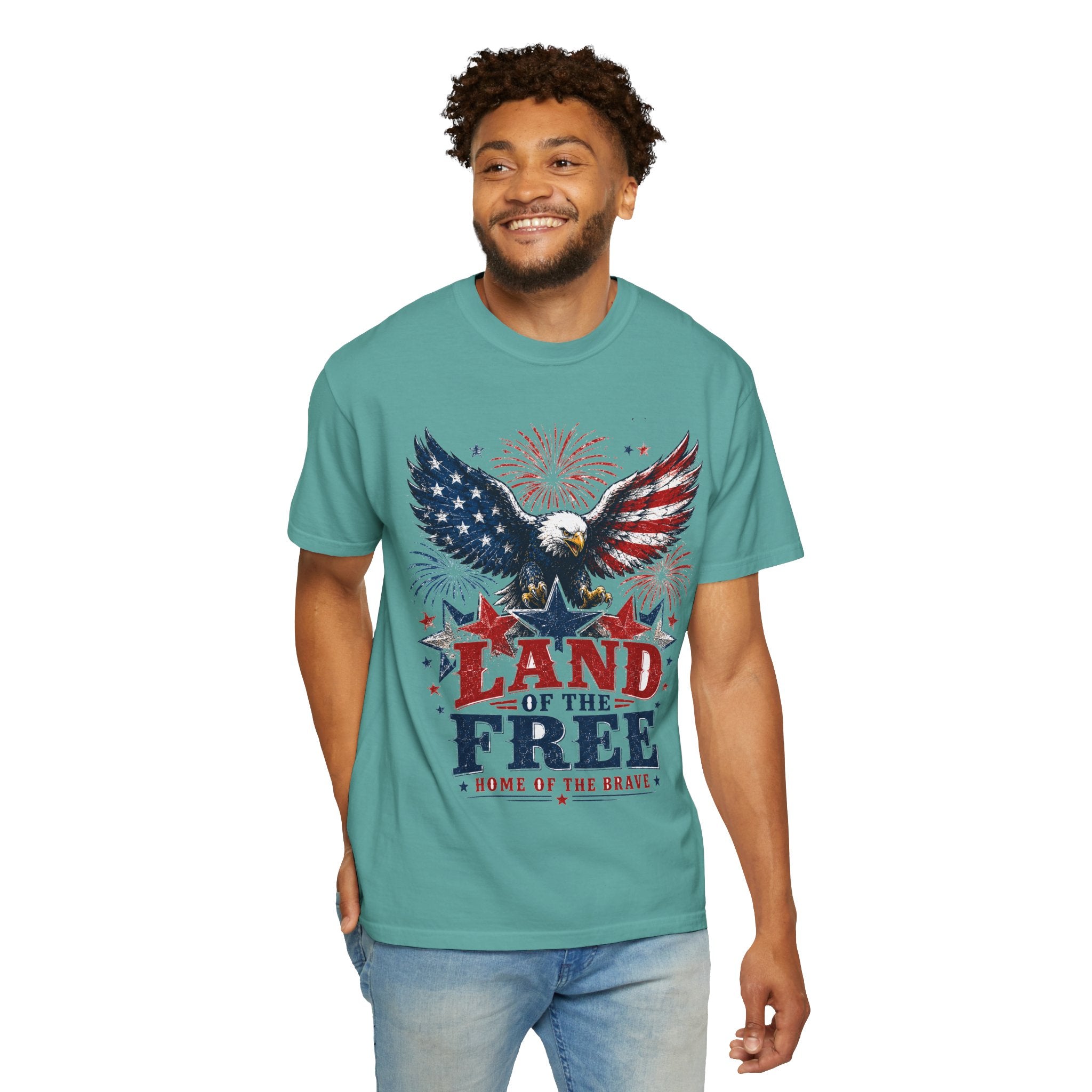 Patriotic Eagle T-Shirt — "Land of the Free, Home of the Brave"
