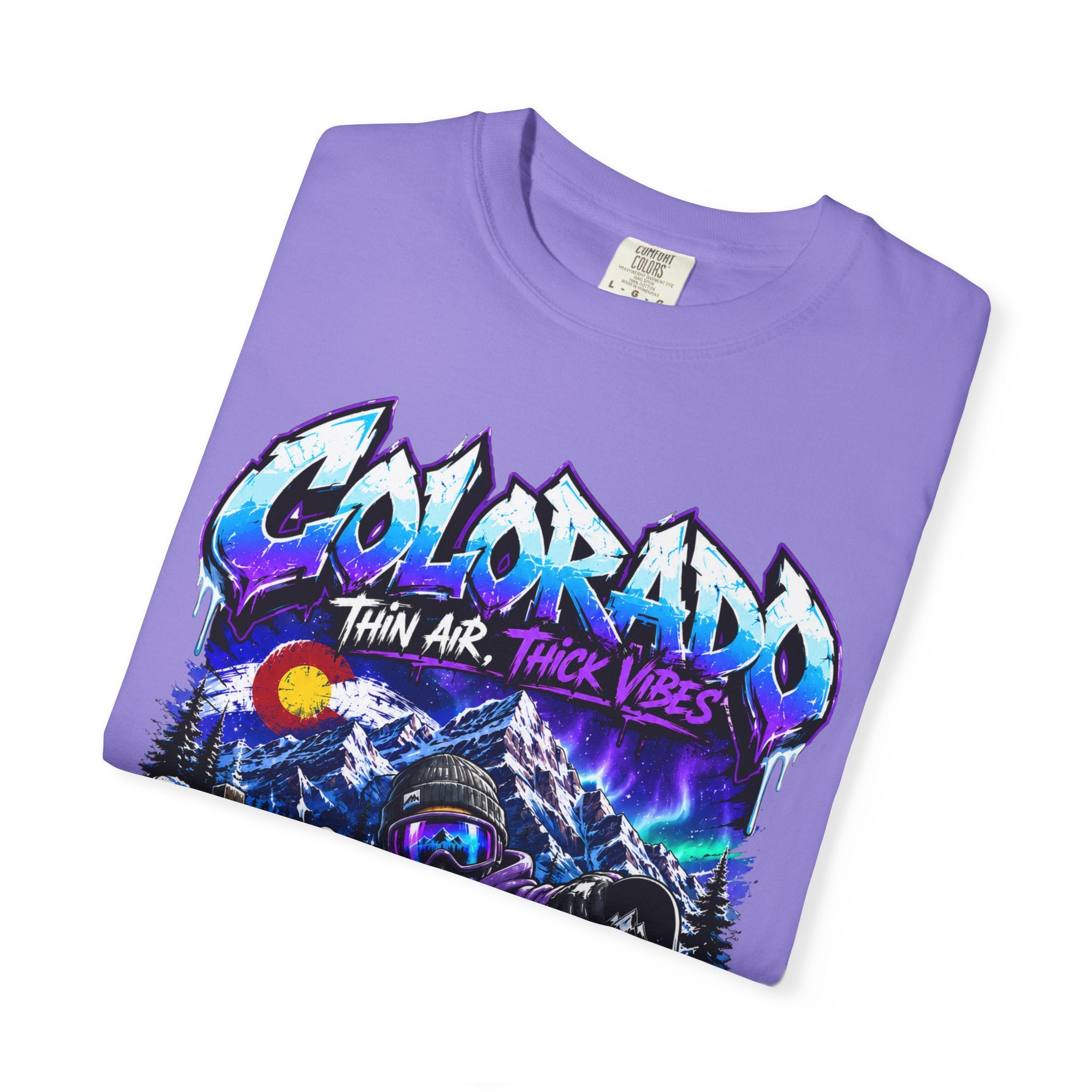 Colorado Ski & Snowboard T-Shirt — Think Air, Thick Vibes Graphic Tee