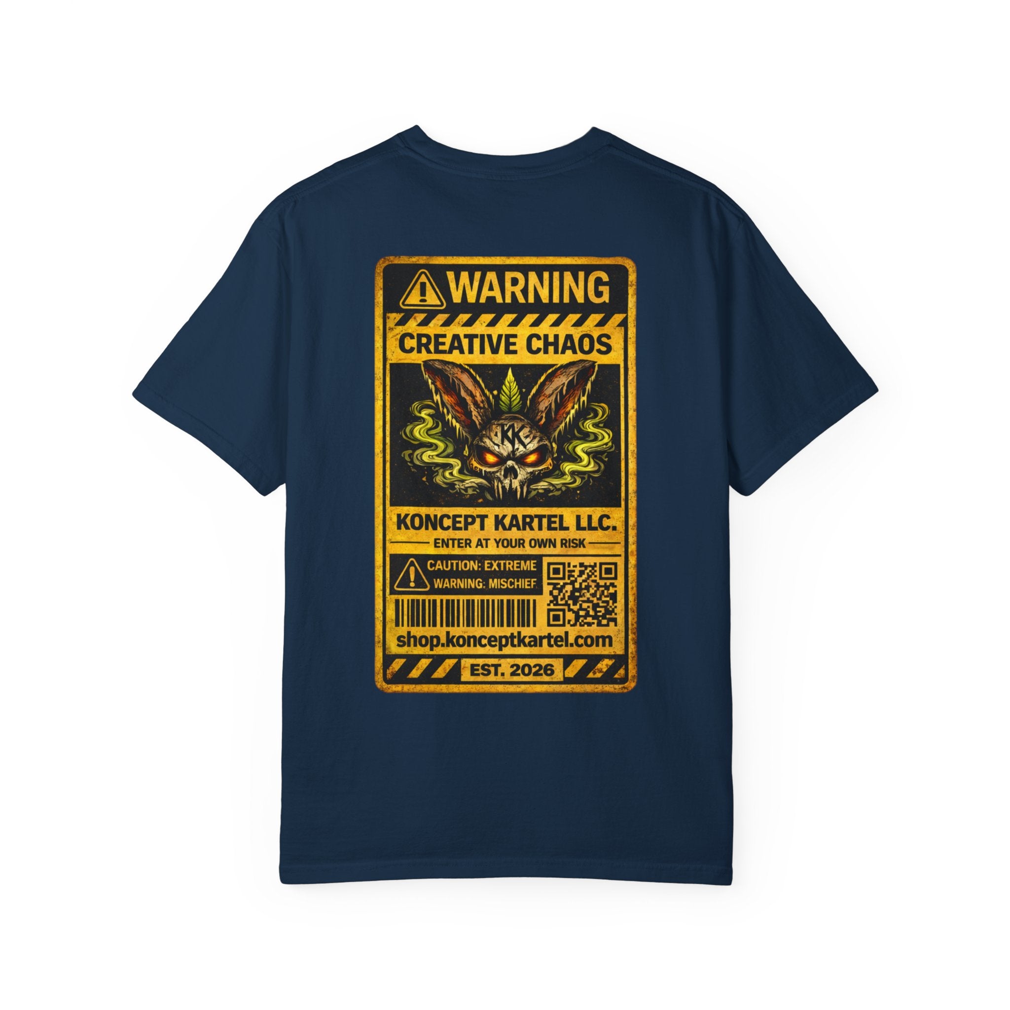 T-Shirt — Koncept Kartel “Warning: Creative Chaos” Graphic Tee