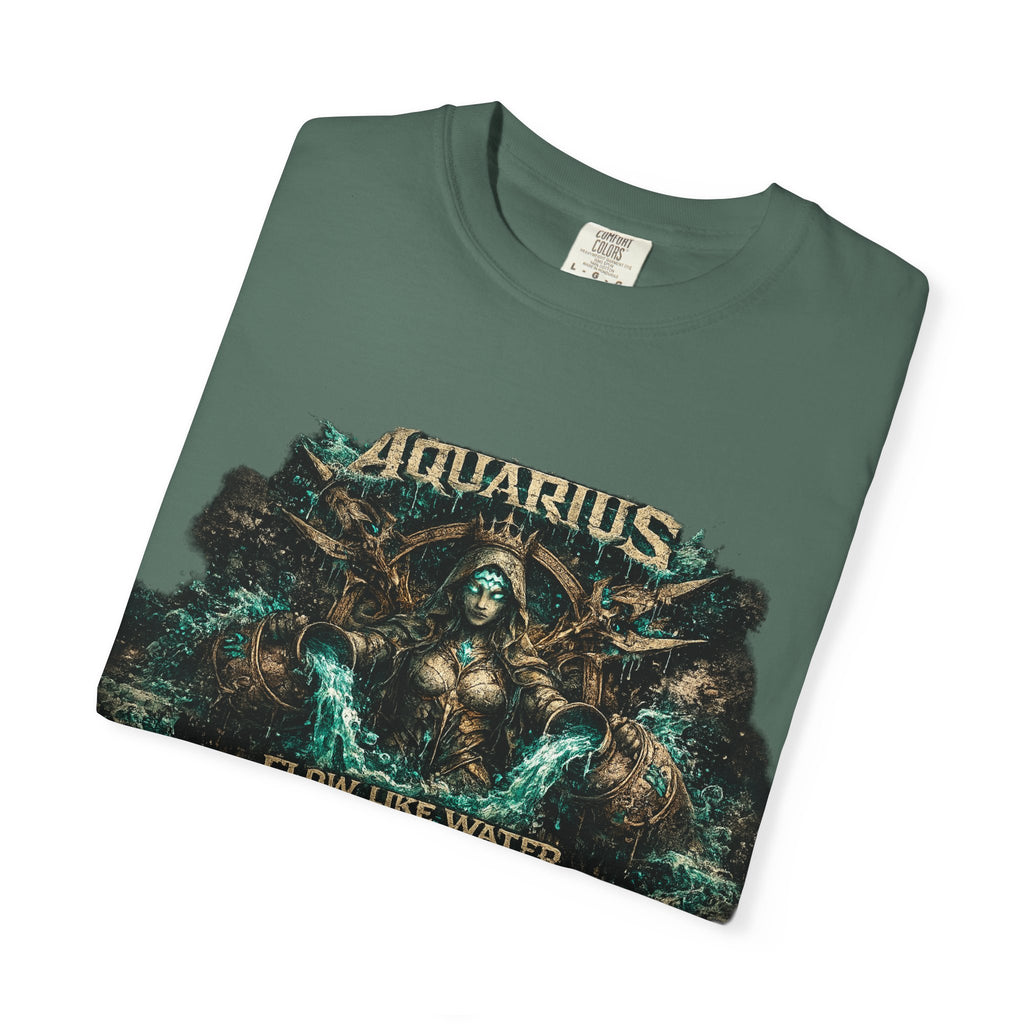 Aquarius Zodiac T-shirt — “Flow Like Water” Astrological Graphic Tee