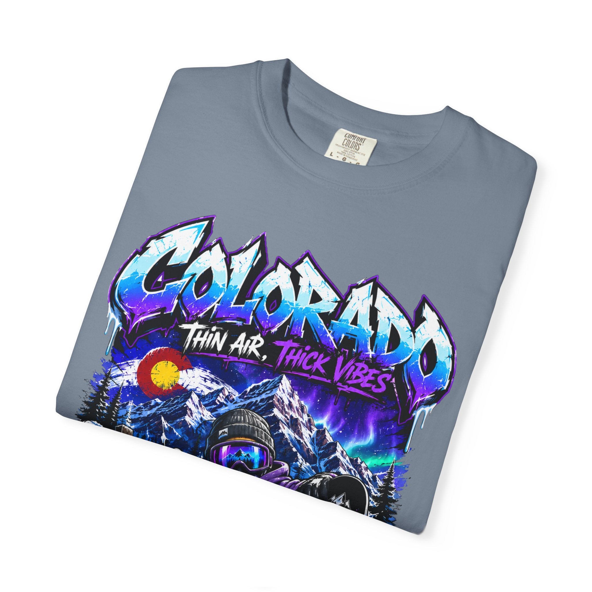 Colorado Ski & Snowboard T-Shirt — Think Air, Thick Vibes Graphic Tee