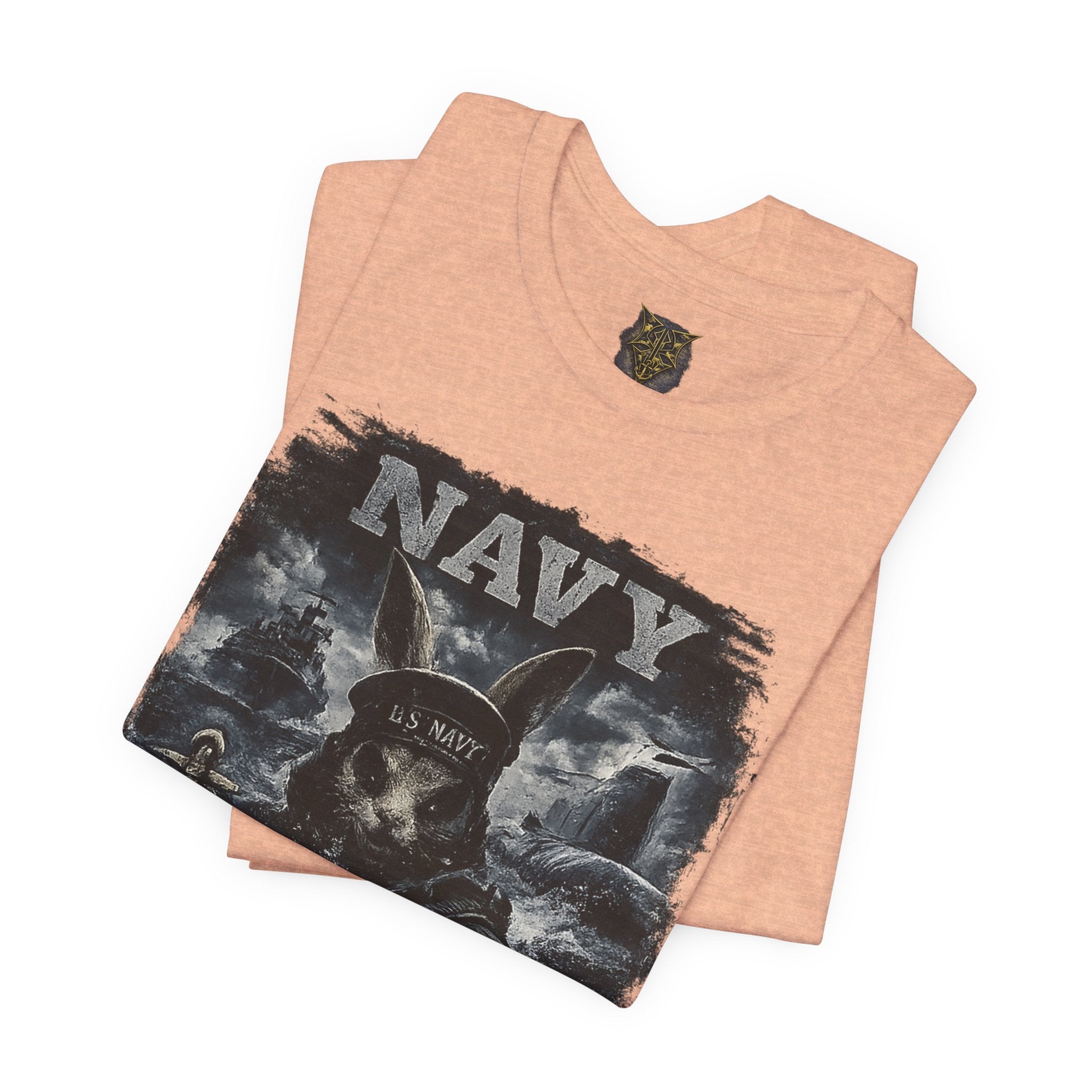 Navy 'Silence Is Power' Skull Anchor Tee — Fair Winds & Following Seas Back Graphic