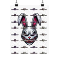 Creepy Smiling Bunny Poster — Horror Rabbit Matte Vertical Wall Art