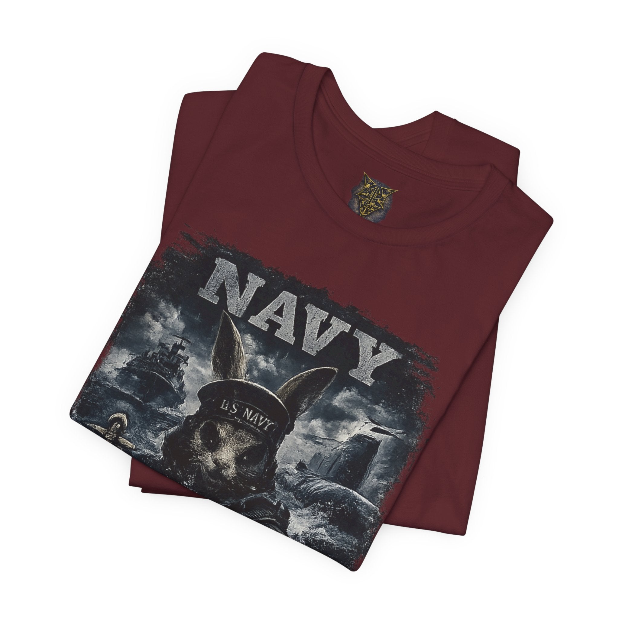 Navy 'Silence Is Power' Skull Anchor Tee — Fair Winds & Following Seas Back Graphic
