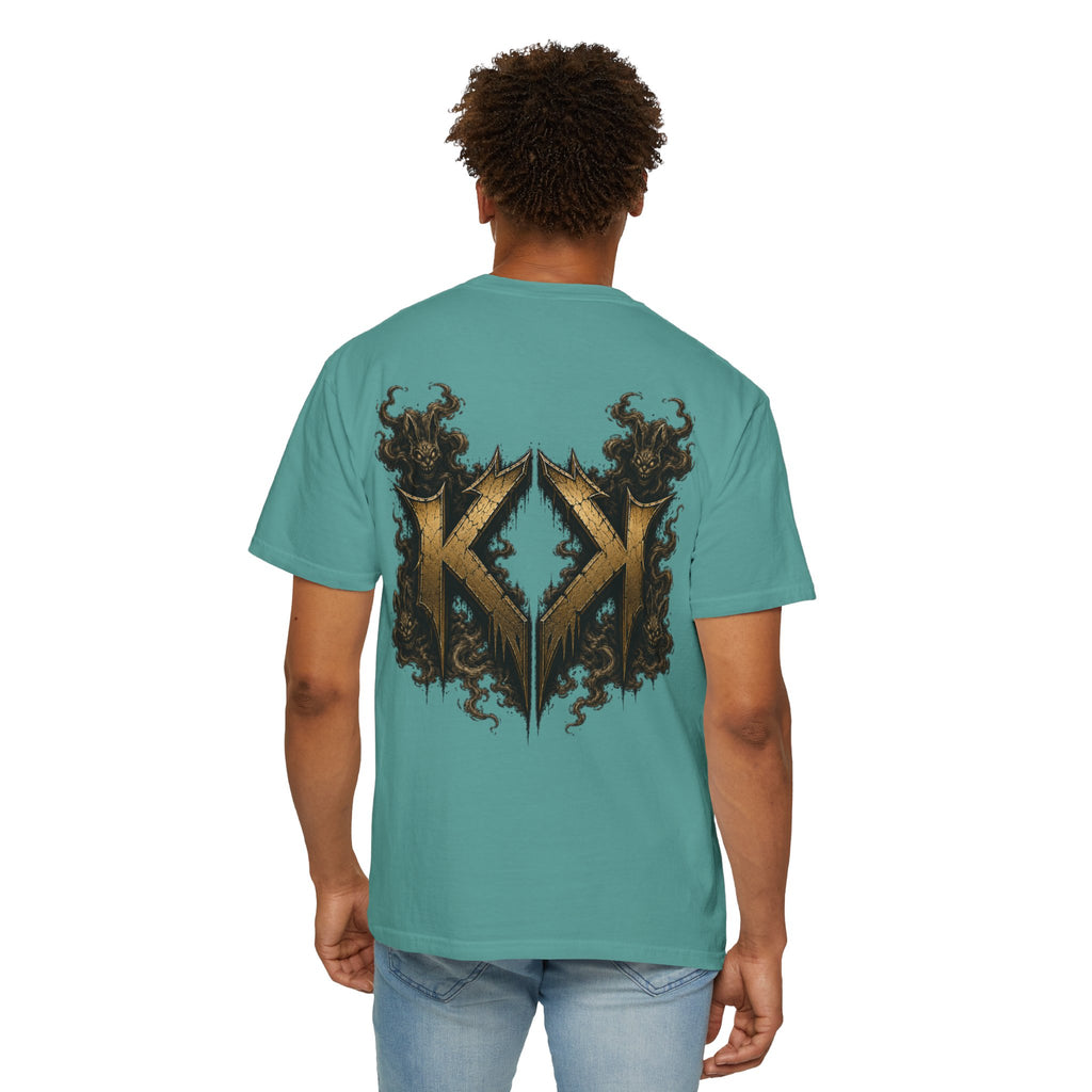 Bass Ackwards Graphic T‑Shirt — Heavy Metal Band Skull Design