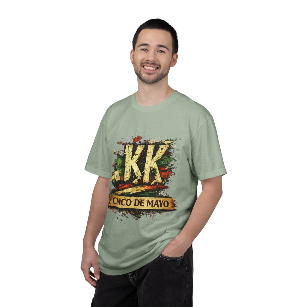 Cinco de Mayo Graphic T-Shirt — 'KK' Distressed Mexican Flag Design