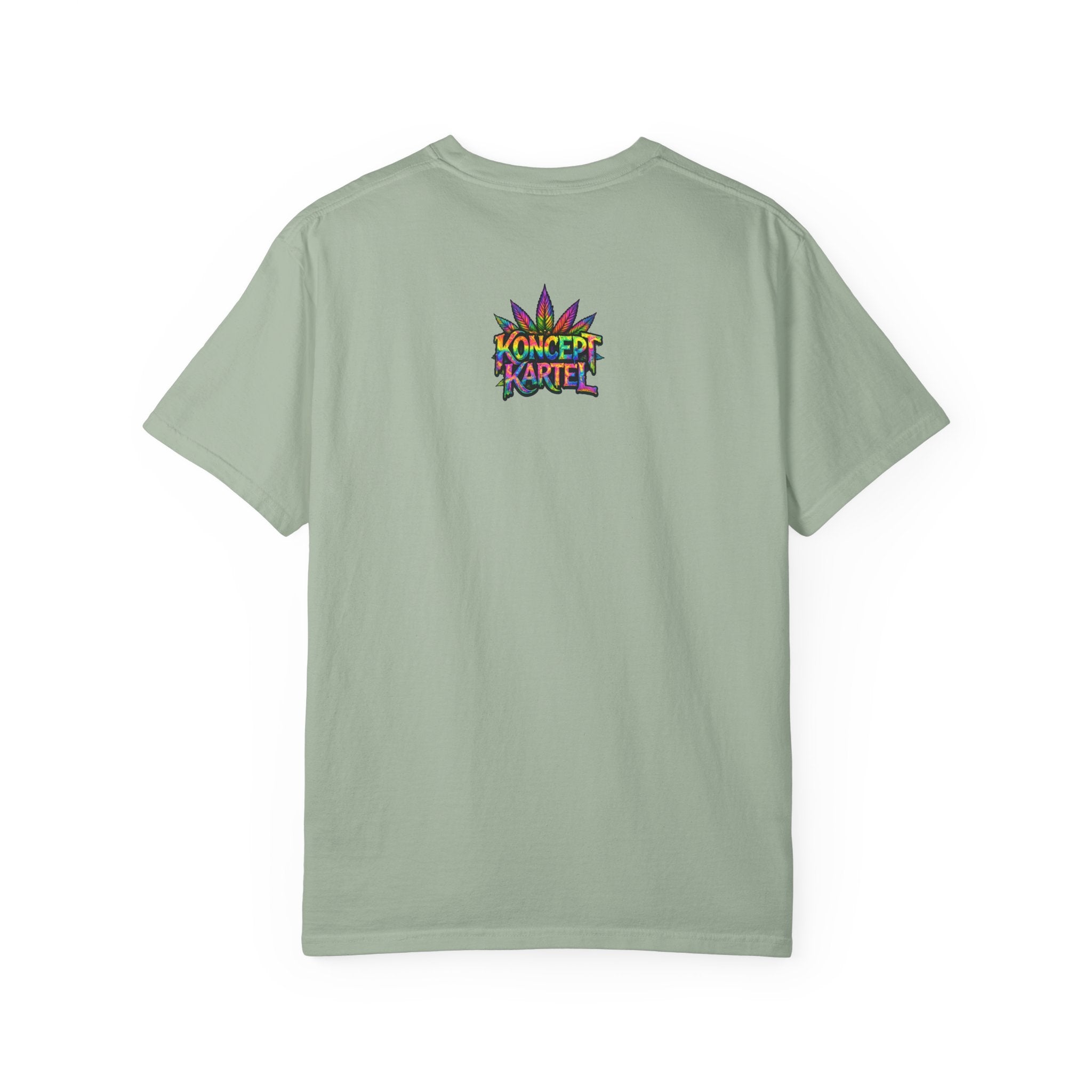 420 Psychedelic Cat T-Shirt — Colorful Mushroom Smoke Graphic