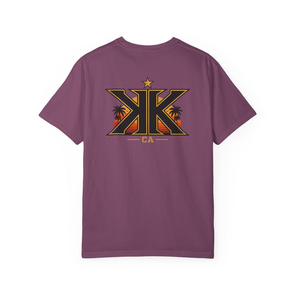 California West Coast Graphic T-Shirt — "California Hella" Vintage Sunset Car Design