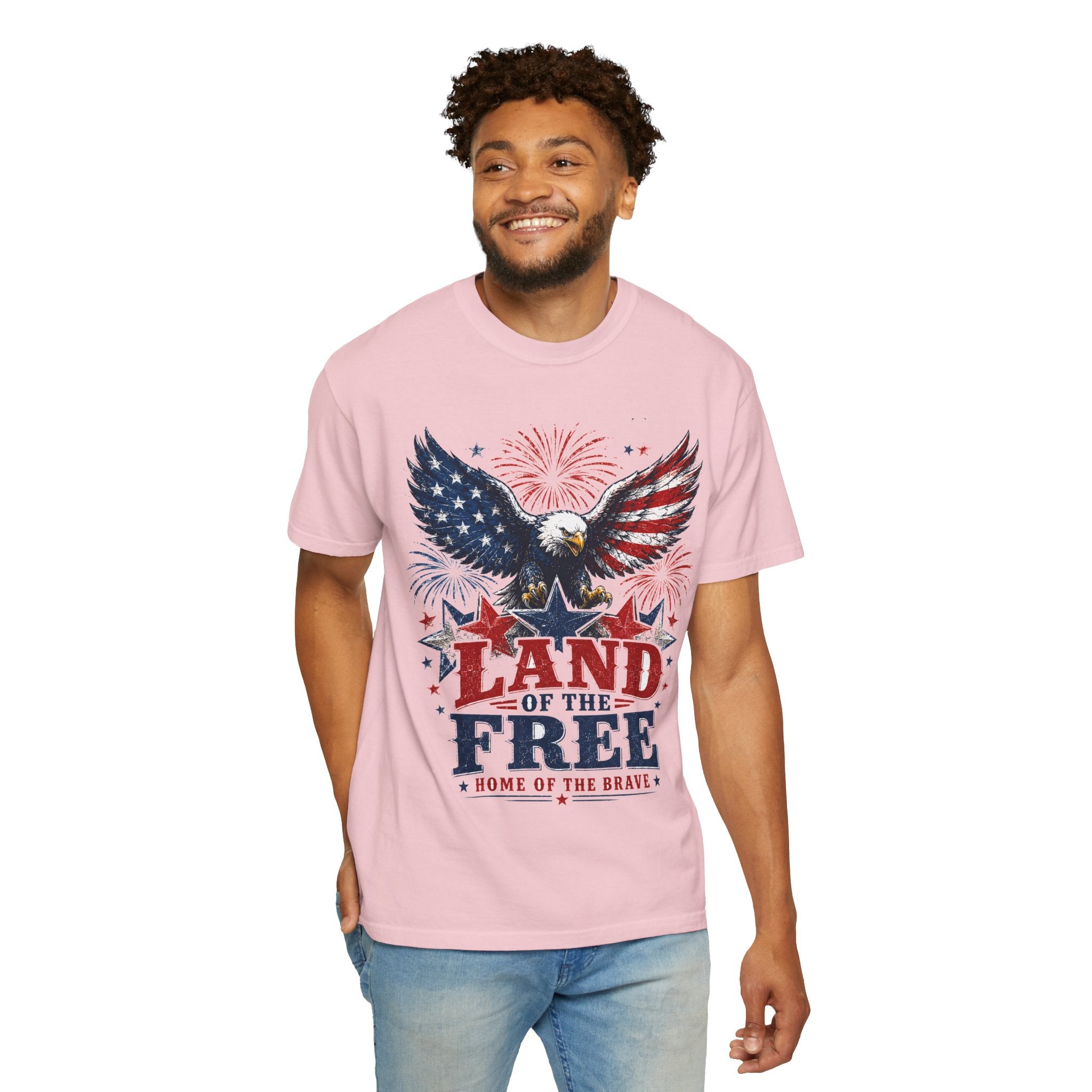 Patriotic Eagle T-Shirt — "Land of the Free, Home of the Brave"