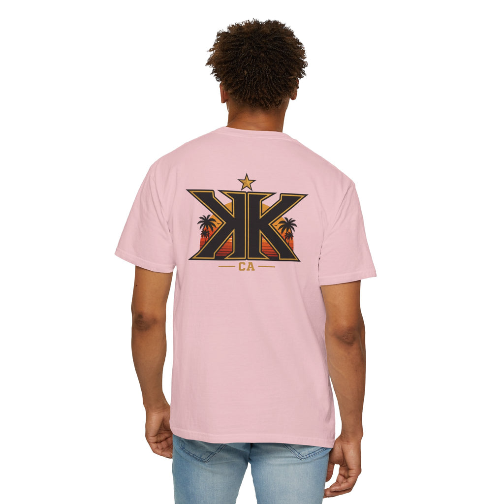 California West Coast Graphic T-Shirt — "California Hella" Vintage Sunset Car Design