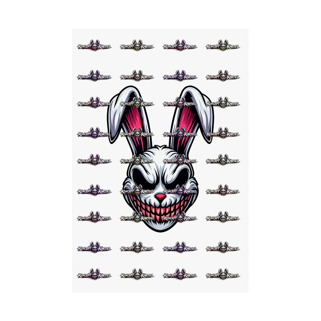 Creepy Smiling Bunny Poster — Horror Rabbit Matte Vertical Wall Art