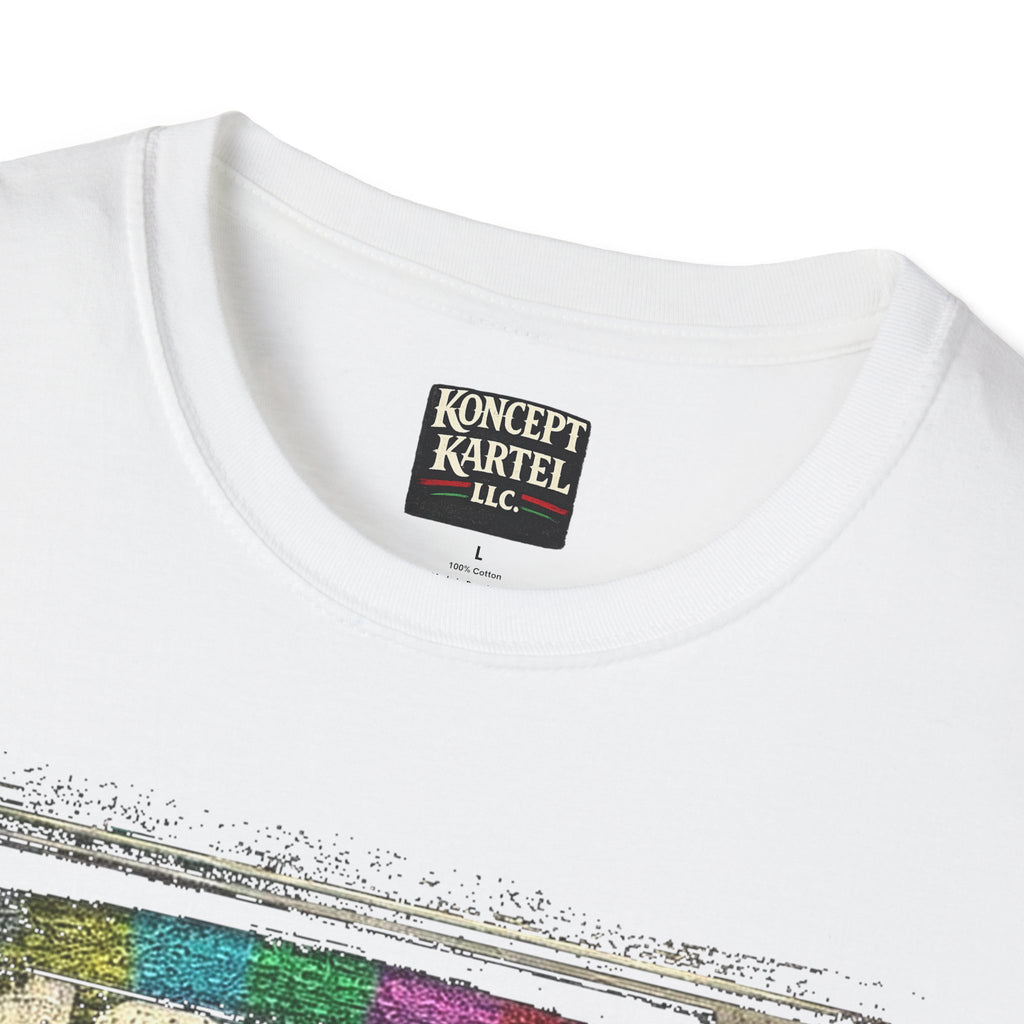 Retro TV Test Pattern Graphic Tee — Vintage 90s Aesthetic T-Shirt