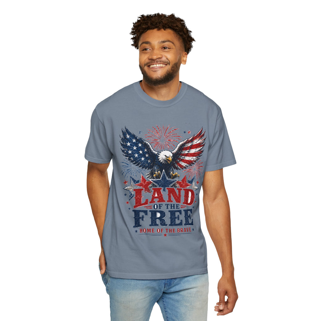 Patriotic Eagle T-Shirt — "Land of the Free, Home of the Brave"