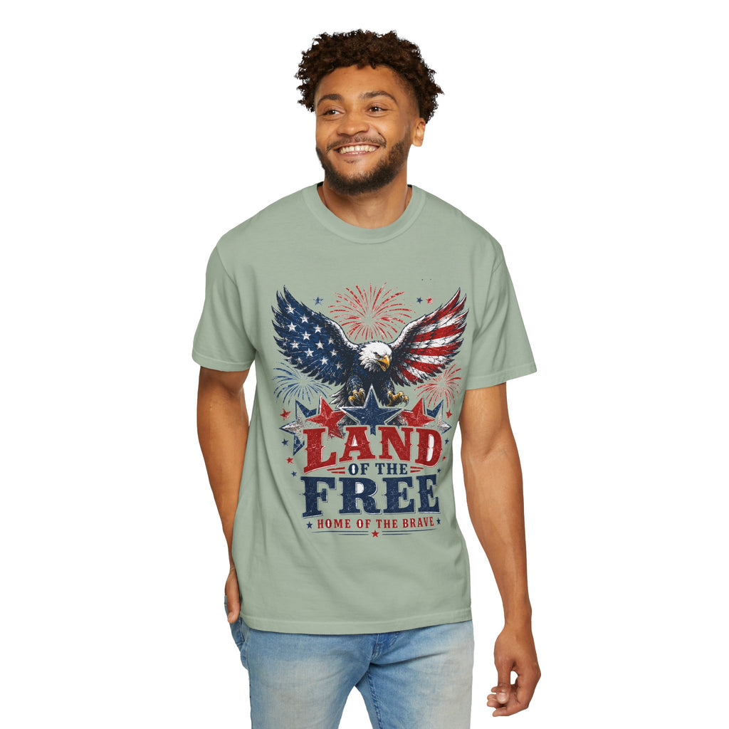 Patriotic Eagle T-Shirt — "Land of the Free, Home of the Brave"