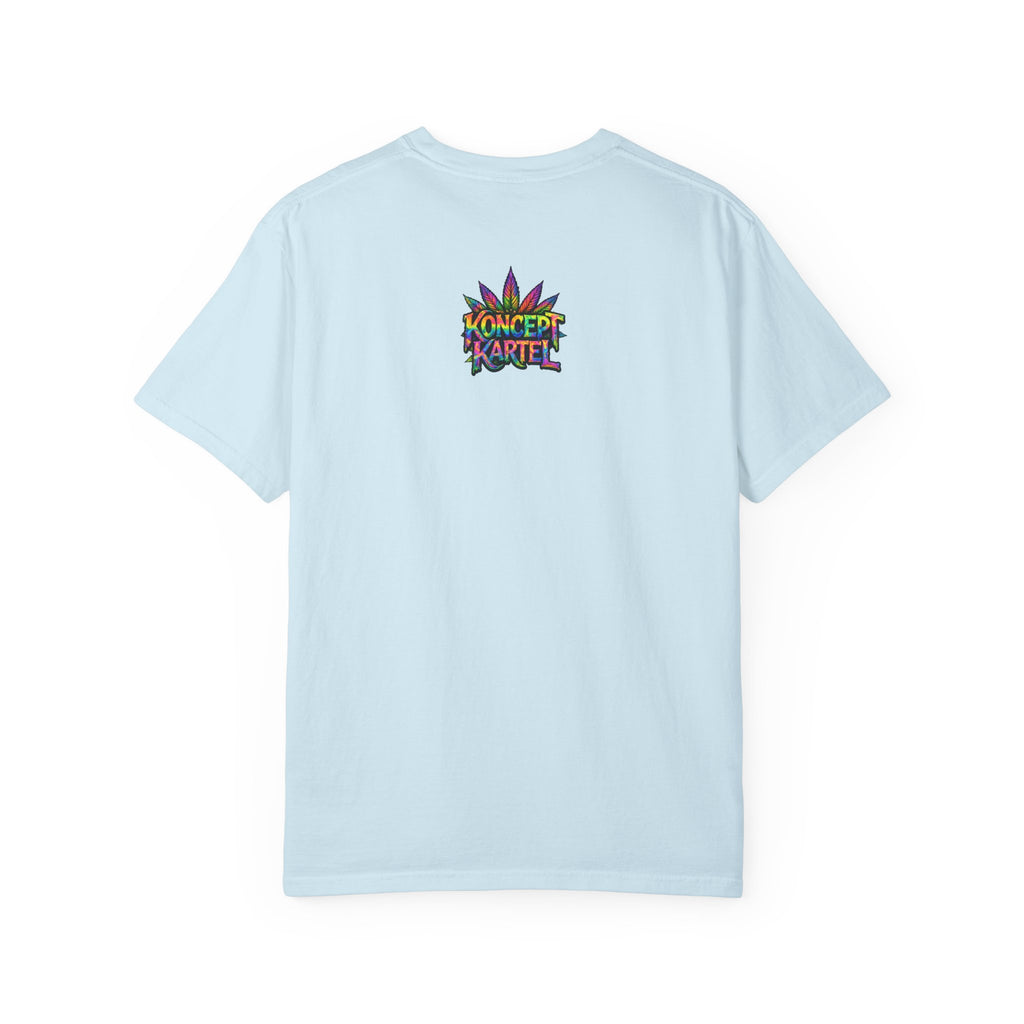 420 Psychedelic Cat T-Shirt — Colorful Mushroom Smoke Graphic