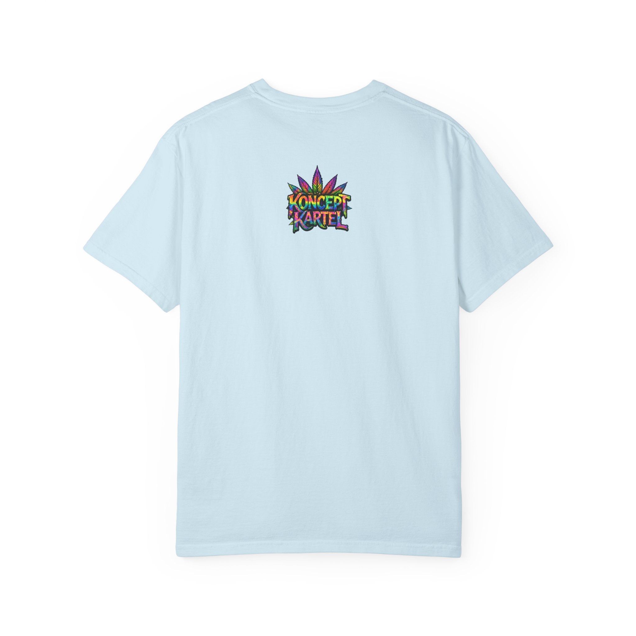 420 Psychedelic Cat T-Shirt — Colorful Mushroom Smoke Graphic