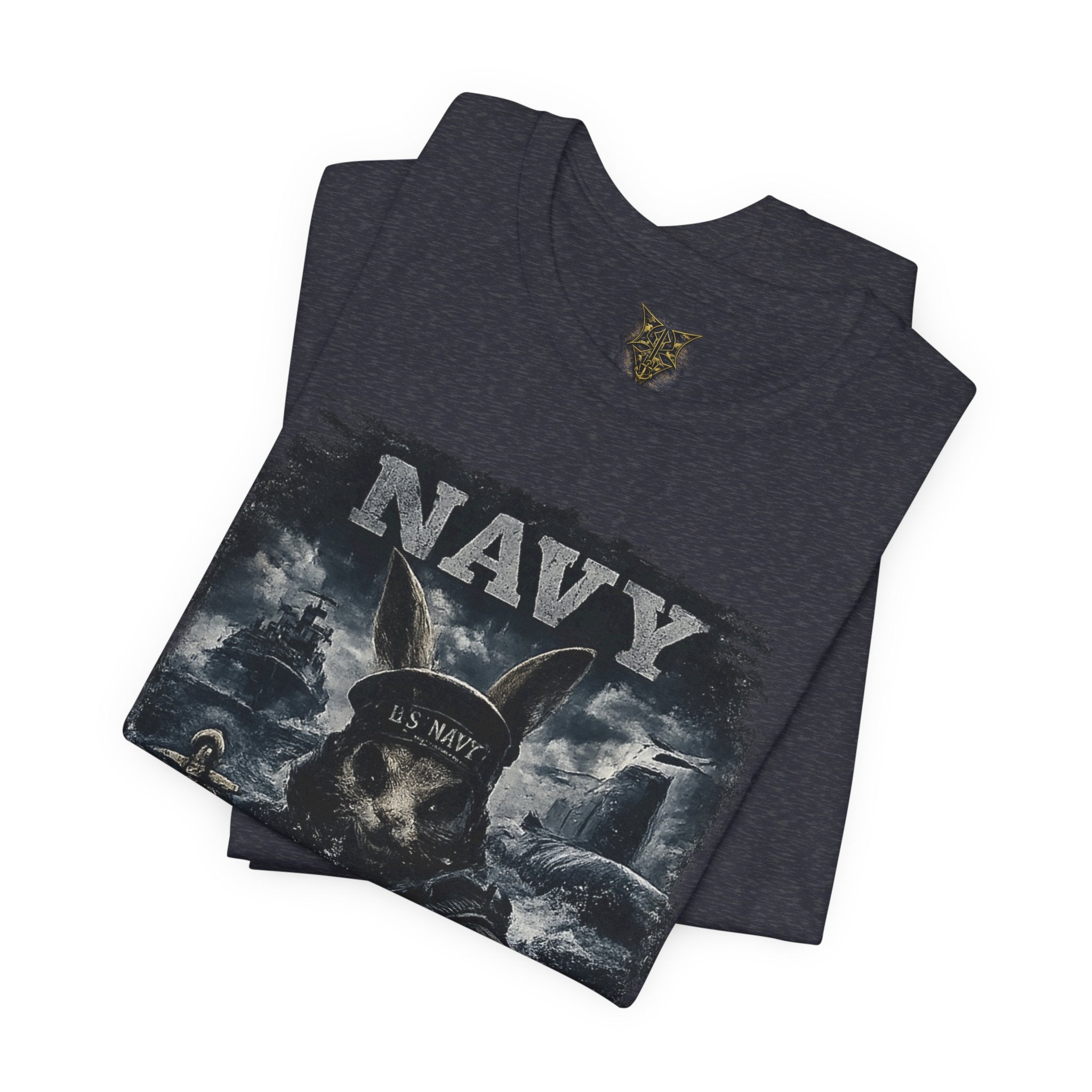 Navy 'Silence Is Power' Skull Anchor Tee — Fair Winds & Following Seas Back Graphic