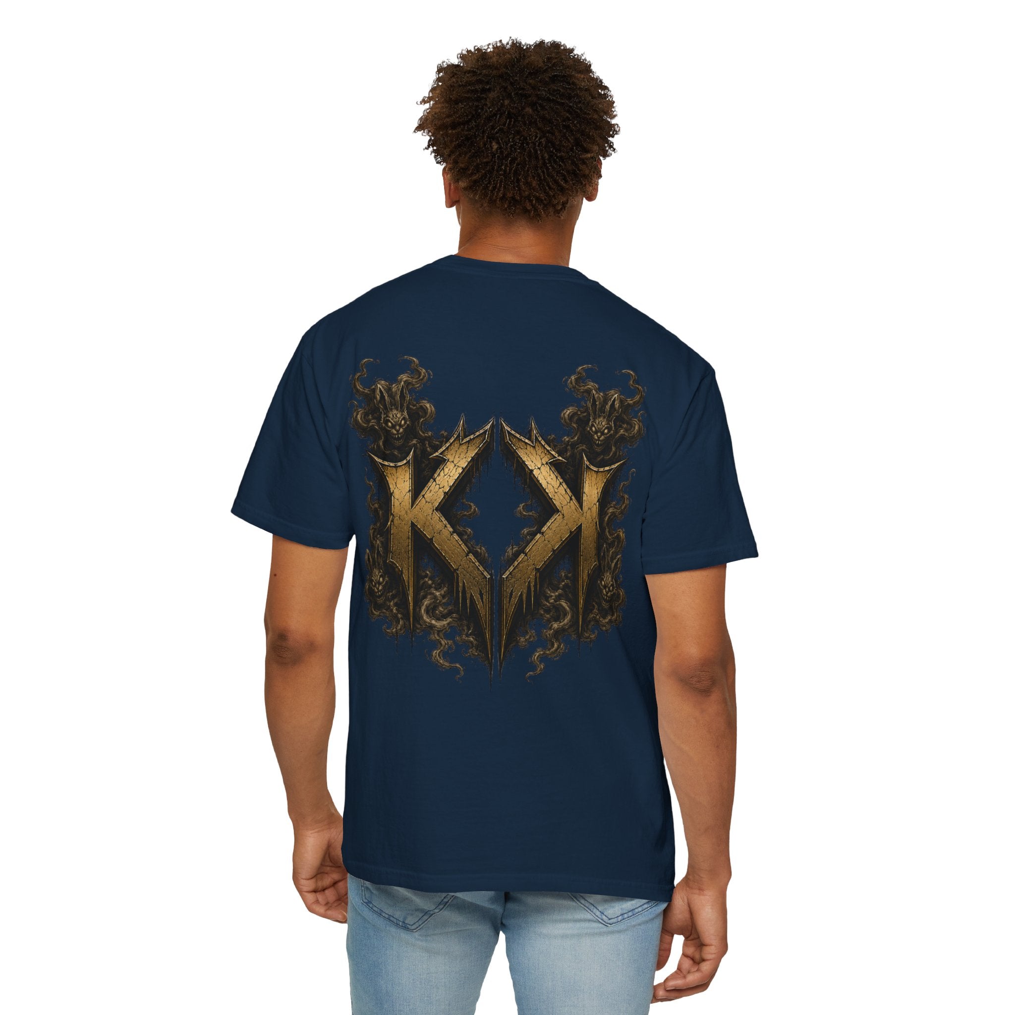 Bass Ackwards Graphic T‑Shirt — Heavy Metal Band Skull Design