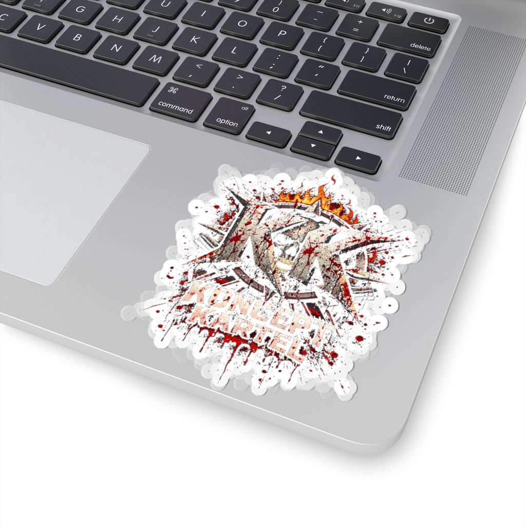 Koncert Karte Blood Splatter Kiss-Cut Sticker — Heavy Metal Band Logo Sticker