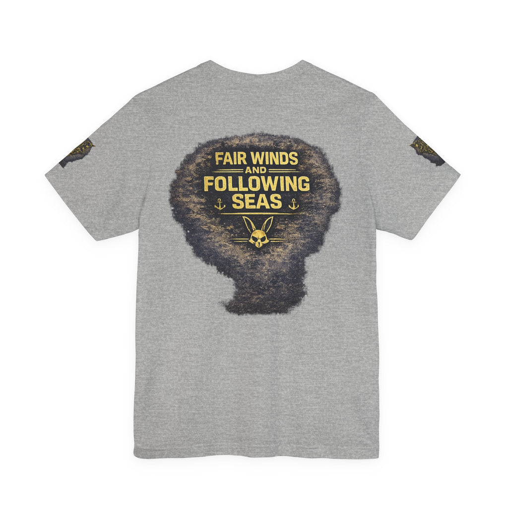 Navy 'Silence Is Power' Skull Anchor Tee — Fair Winds & Following Seas Back Graphic