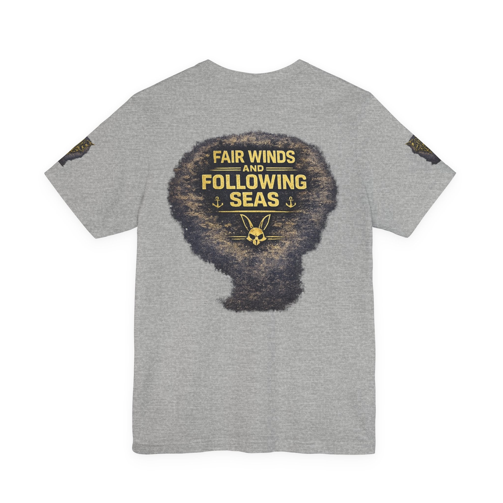 Navy 'Silence Is Power' Skull Anchor Tee — Fair Winds & Following Seas Back Graphic