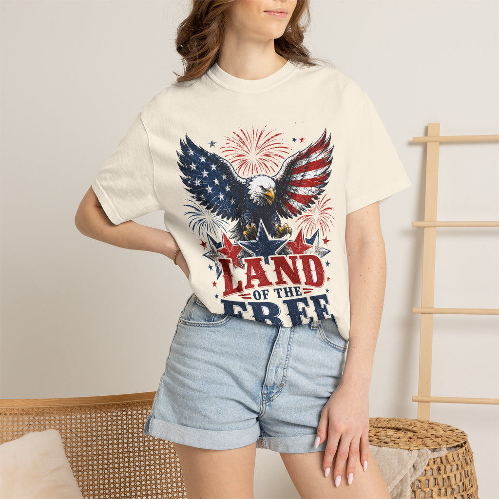Patriotic Eagle T-Shirt — "Land of the Free, Home of the Brave"