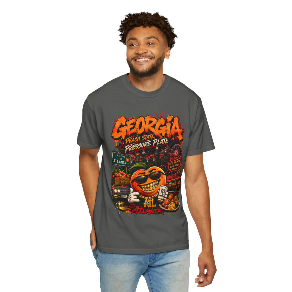 Georgia Peach Vintage Graphic T-Shirt — Atlanta Street Food & Peach State Design