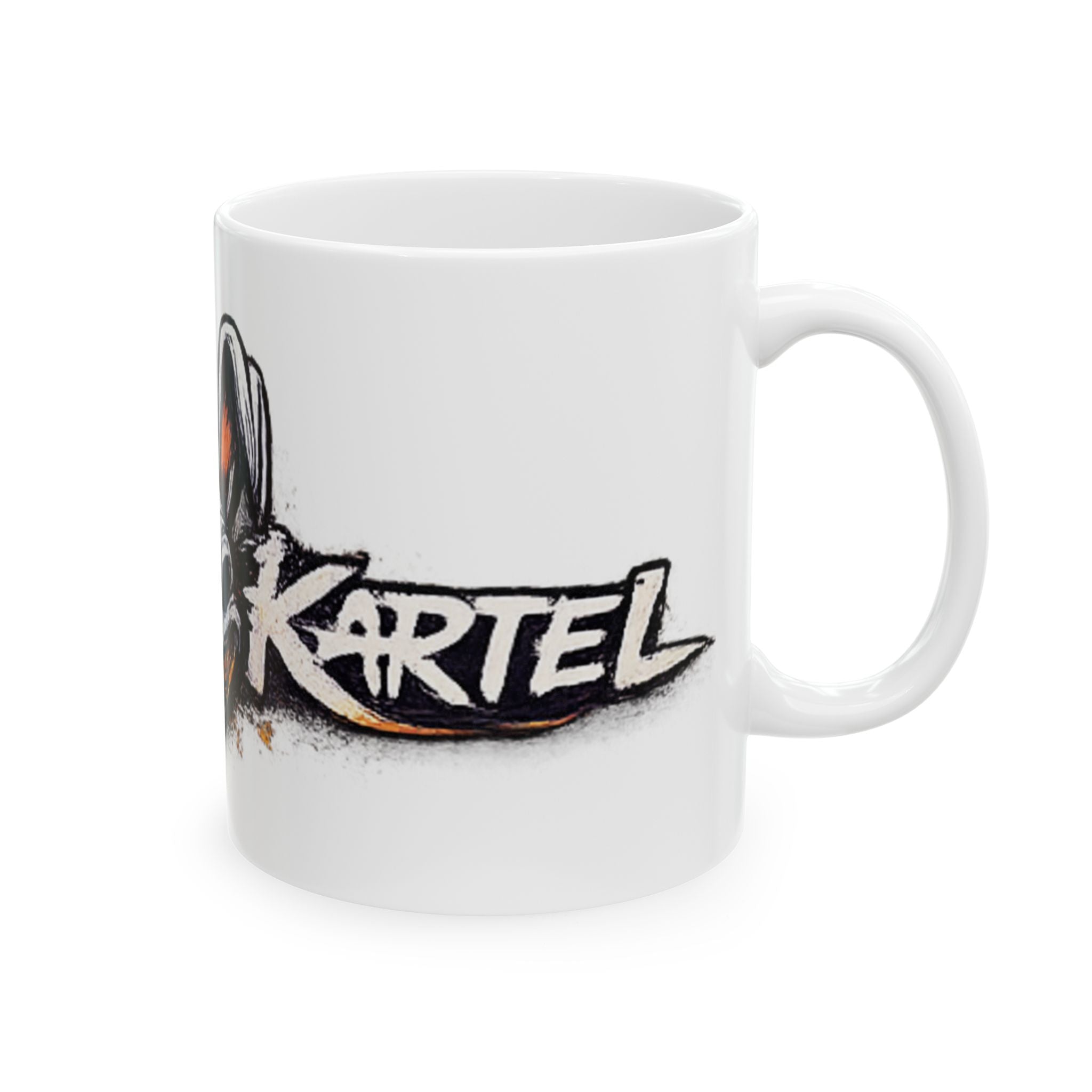 Evil Bunny Logo Ceramic Mug – 'Kep' Graphic Coffee Cup (11oz/15oz)