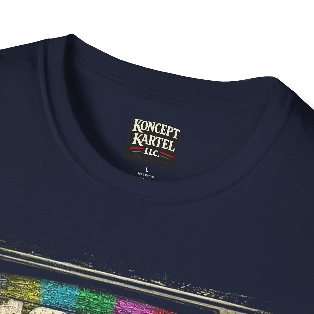 Retro TV Test Pattern Graphic Tee — Vintage 90s Aesthetic T-Shirt