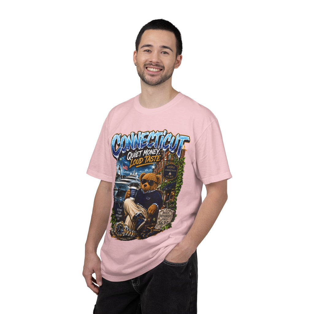 Connecticut Bear Vintage T-Shirt — "Quiet Money, Loud Taste" Graphic Tee